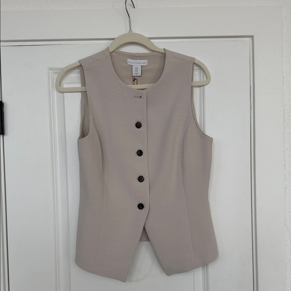 House of Harlow 1960 Tops - Sleeveless Taupe Button Front Vest- House of Harlow